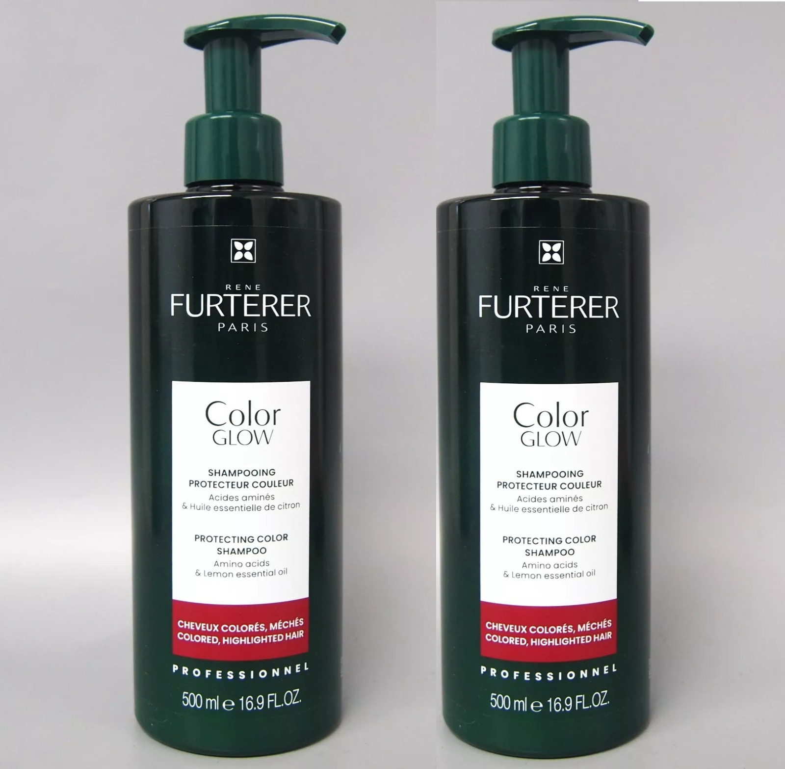 2 УПАКОВКИ шампуня Rene Furterer Color Glow для защиты цвета, 500 мл / 16,9 унций
