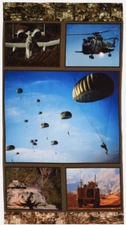 TANK / PARACHUTE / MILITARY / ARMY Panel 100% Cotton Quilt Fabric