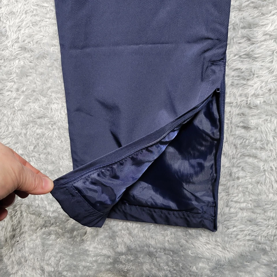 Calça Augusta Track Feminina Pequena Azul Marinho Puxador Cordão Malha Forrada 27x30 - Imagem 3 de 4