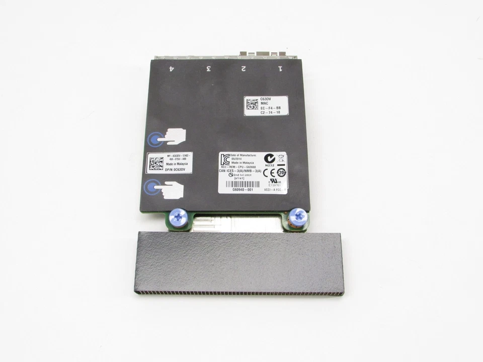 Dell X520-DA2 0C63DV Quad Port 2x 10Gbe SFP 2x 1Gb I350 Network Daughter Card - Image 4 of 4