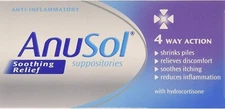 Anusol Soothing Relief plus HC 12 Suppositories Hemorrhoid  Exp 01/2027