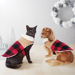 red plaid dog jacket
