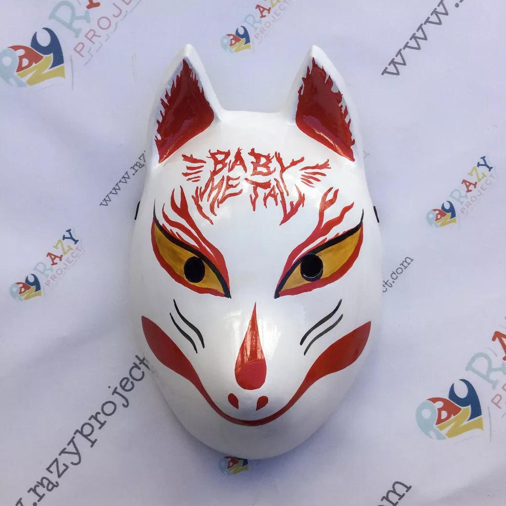 RARE!! Babymetal Kitsune Fox Fox Mask Wooden Mask Cosplay Japanese Anime