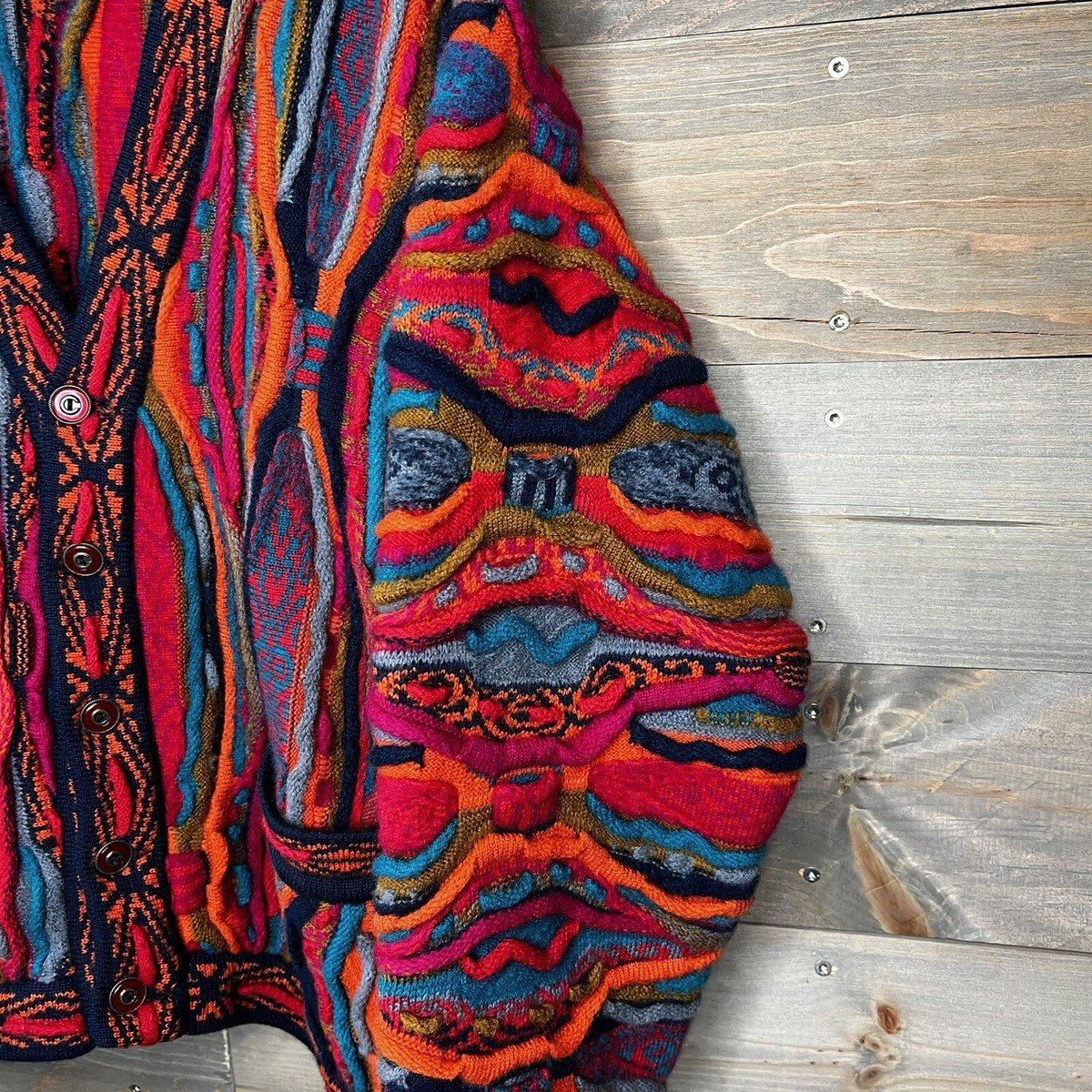 Vintage Coogi Australia Cardigan Sweater Pure Wool 3D Knit Vintage Coogi Australia Cardigan Sweater Pure Wool 3D Knit