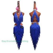 Women Latin Dance Dress Competition Costume Short Skirt Performance Dress New