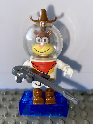 Mega Bloks SpongeBob Sandy Cheeks Cowboy Mini Figure Series 4 Lego RARE