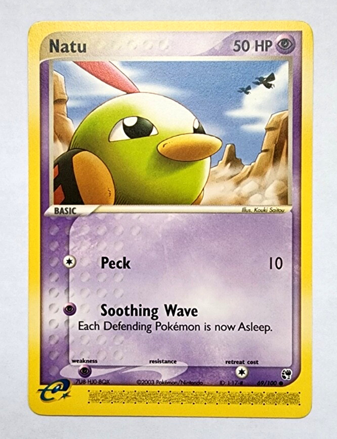 Natu 69/100 Reverse Holo EX Sandstorm Pokémon