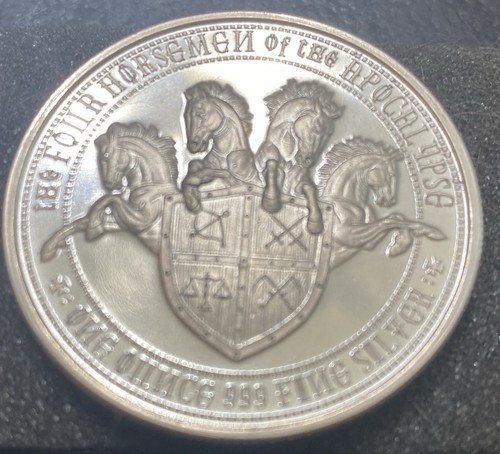 Provident Metals 4 Horsemen Series Black Horse of Famine 1 oz .999 Silbermedaille - Bild 2 von 2