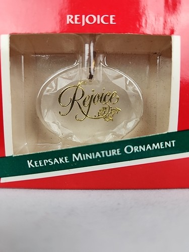 Vintage Hallmark "Rejoice" Miniature Acrylic Ornament 1989 NIB - Picture 3 of 4