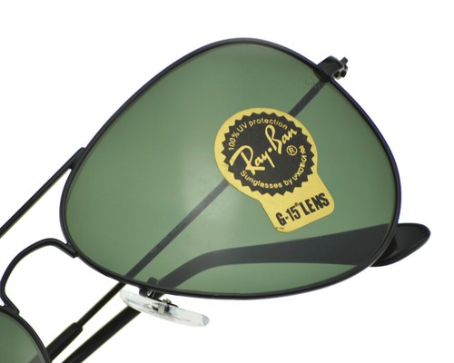 Gafas de sol Ray-Ban RB3025 Aviator clásicas marco negro lentes verdes 55 mm unisex - Imagen 11 de 12