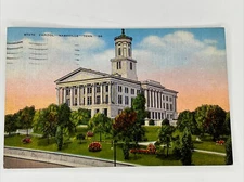 Postcard State Capitol Nashville Tenn TN 96 Linen Tennessee Exterior View 