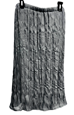 NWT Calvin Klein Women's Skirt Pleated Crochet Midi Silver Gray