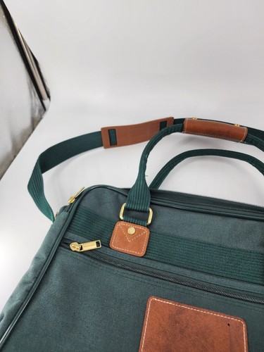 Jaguar Canvas/ Travel / Messenger Bag Luggage With Shoulder Strap - Hunter Green - Picture 8 of 19
