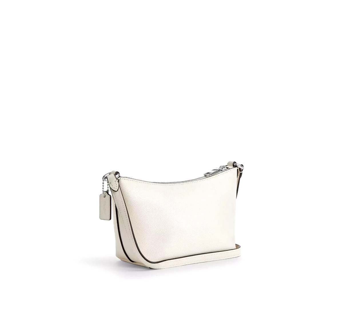 Coach CW336 Zip Top Leather Crossbody Bag Purse Black and
