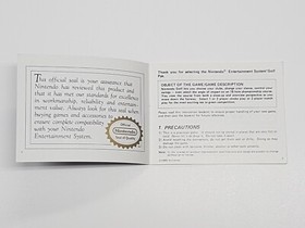 Golf Authentic Original NES Nintendo Manual Only