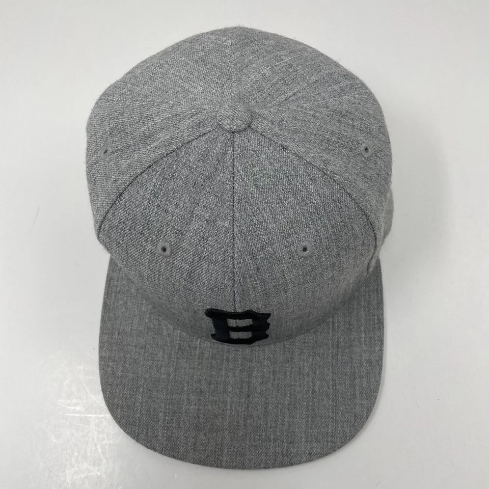 Sombrero Snapback Vintage Negro Escala Gris Jaspeado Lana Logo 3D Foto 3 de 4