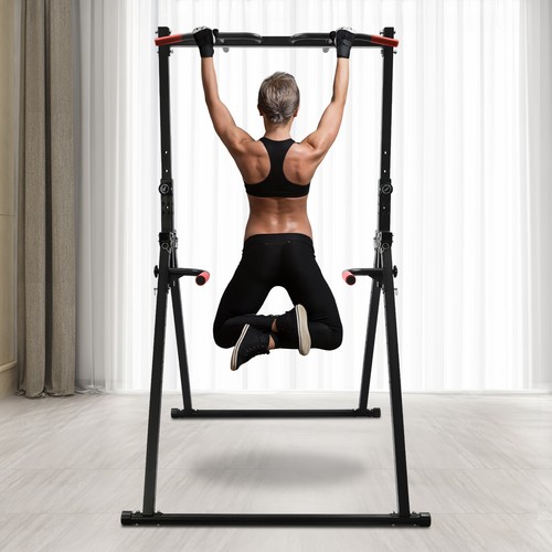Adjustable Pull Up Bar Dip Station for Home Gym Strength Training Workout 440lbs