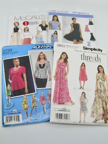 4 Misses Sewing Patterns Size 12-20 Uncut Dress Top Wraparound Skirt - Picture 1 of 7