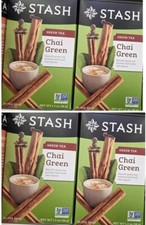 4-Pack Stash Chai Green Green Tea, 20 Tea Bags Each