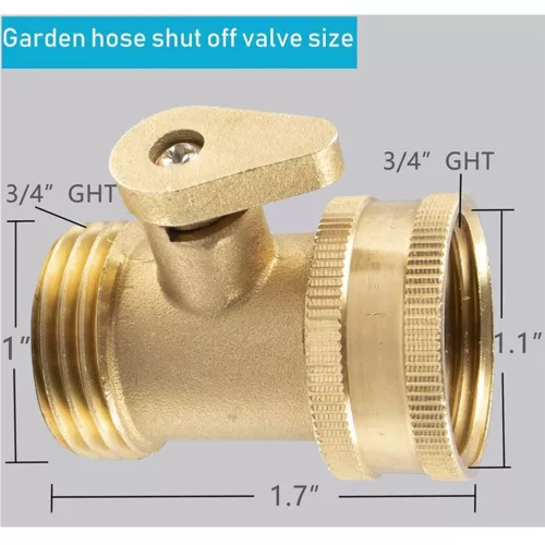 2 Packs 3/4" Garden Hose Shut Off Valve Water Pipe Faucet Connector Solid Brass - Picture 4 of 9