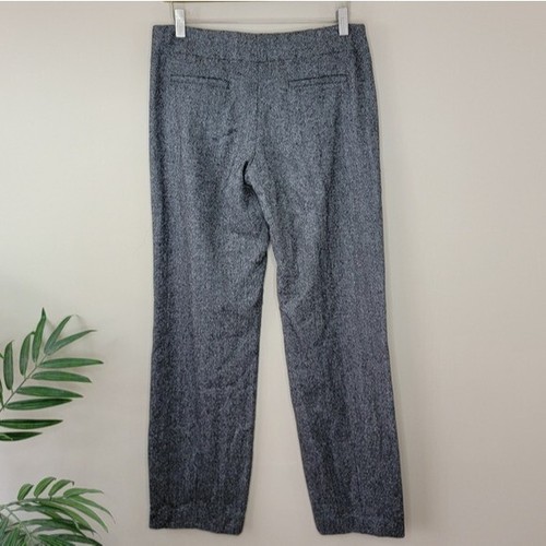 Alice + Olivia | Black & Gray Herringbone Trouser Dress Pants, womens size 6 - Picture 5 of 6