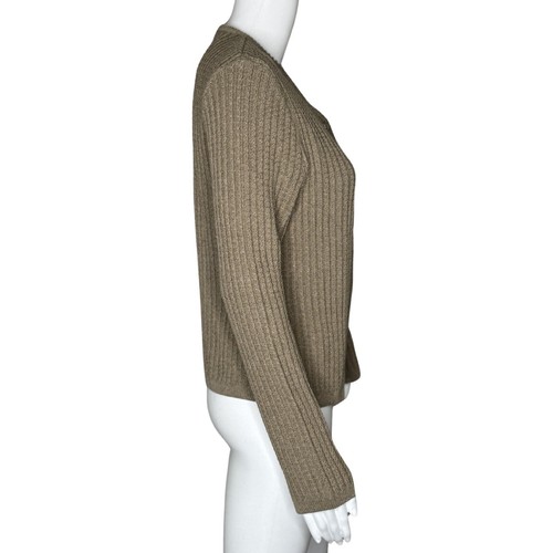 Huber Mode & Tracht Sweater Womens Large Brown Button Front Cardigan Minimalist - 第 2/8 張圖片