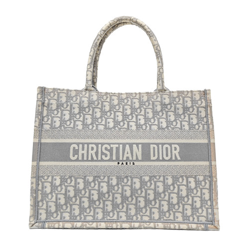 【Authentic】 DIOR Book Tote White Cloth Handbags (DDP)