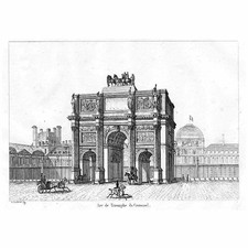 PARIS The Arc de Triomphe - Antiker Druck 1836