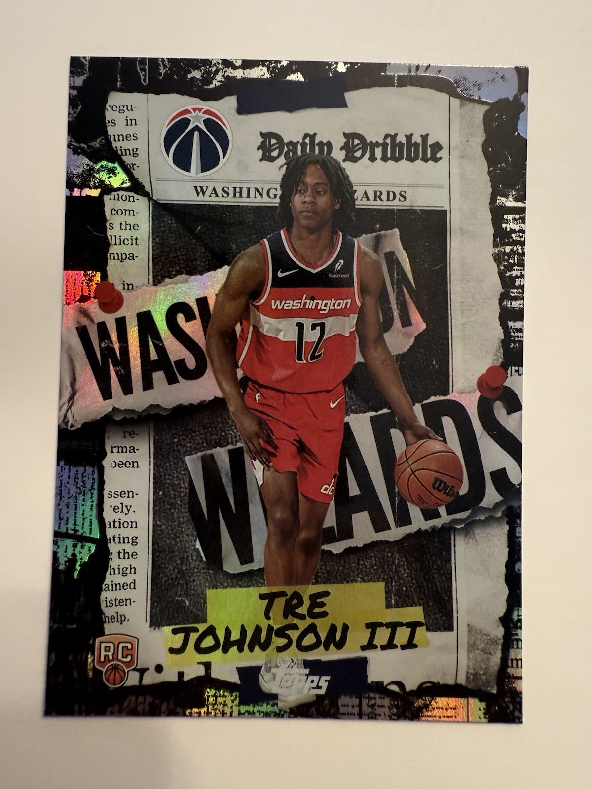 2025-26 Topps - The Daily Dribble  (Rainbow )Tre Johnson #DD-36 (RC)  Wizards