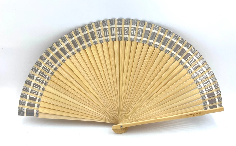 ¡Nuevo! Abanico plegable de bambú Christian Dior DIORIVIERA ~ azul marino Foto 3 de 4