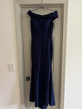 Sherri Hill Navy Long Formal Dress Off the Shoulder Size 4