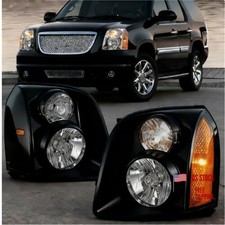 Headlight Assembly Compatible with Black Housing Clear Lens Amber Reflctor