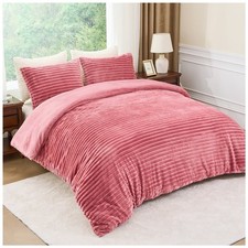 Extra Soft Teddy Fleece Duvet Cover Bedding Set – Thermal Warm Plush Quilt Cover