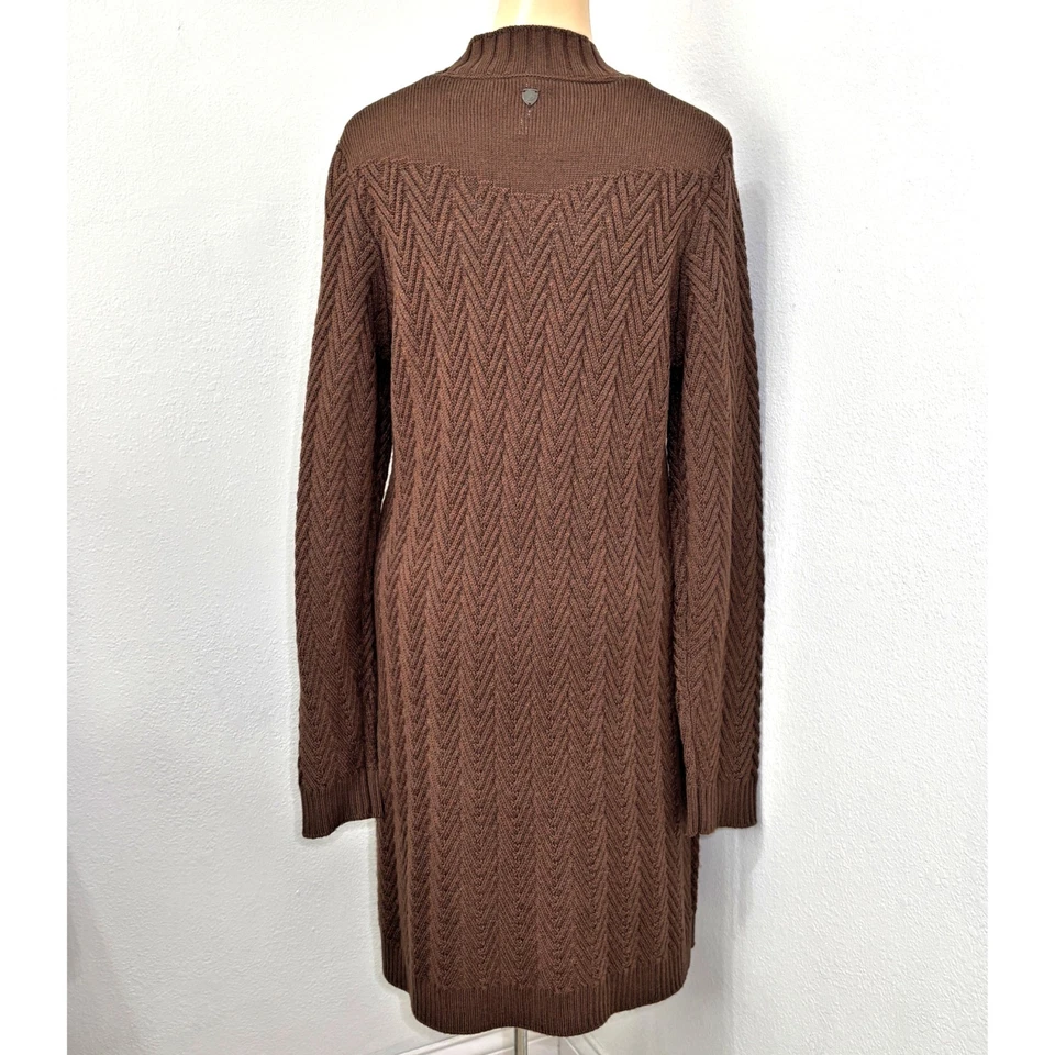 Vestido Suéter Kuhl Para Mujer Gia Talla Mediana Marrón Chocolate Espiga Cable Foto 2 de 4