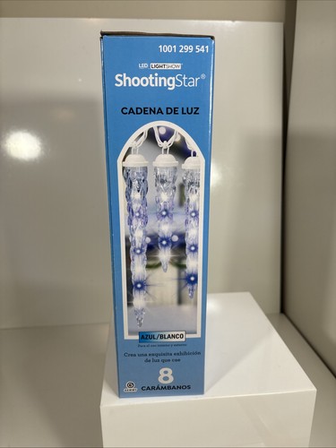 Gemmy Lightshow Icy Blue White Shooting Star Varied Size Icicle Lights (8-Pack) - Picture 2 of 6