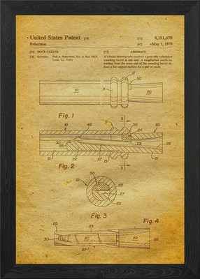 48 Duck Call Patent 1979 gerahmtes Wandbild Poster Leinwanddruck Bild