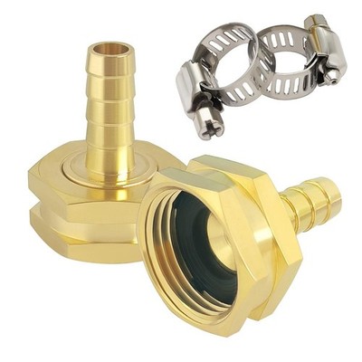 1/4'' Barb x 3/4'' GHT Female Garden Hose Adapter Swivel Fittings Solid Brass H...