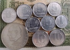 East German  1 Pfg To 20 Mark Coin Lot Of 10 Pieces Mixed Years And Types   V328