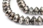 Ethiopian Silver Saucer Beads 14mm African White Metal 24 Inch Strand Handmade