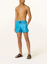 BALMAIN blue basic logo print swim shorts tru...