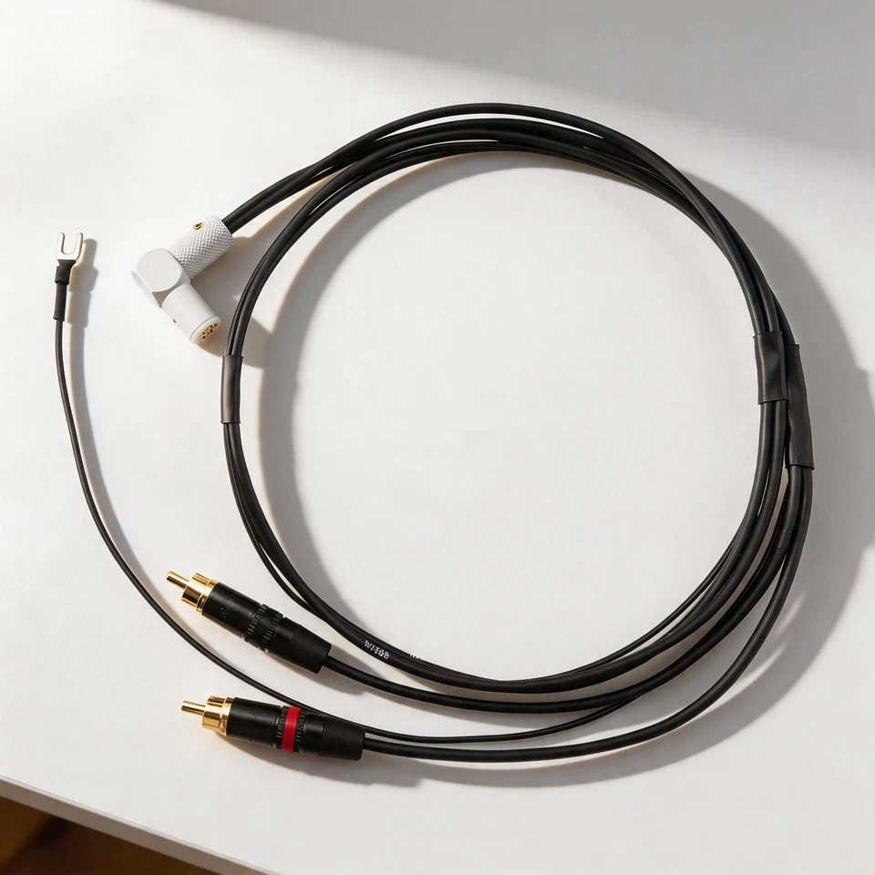 5 Pin DIN to 2RCA Phono Cable 90 Degree Straight Tonearm Cable Audio Phono - Image 3 of 4