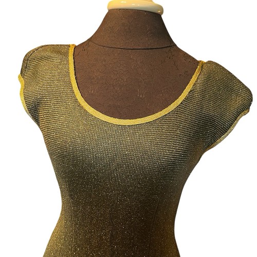Vintage Albert Nipon 1960s Green Metallic Cap Sleeve Sheath Dress Union Made XS - Picture 2 of 14