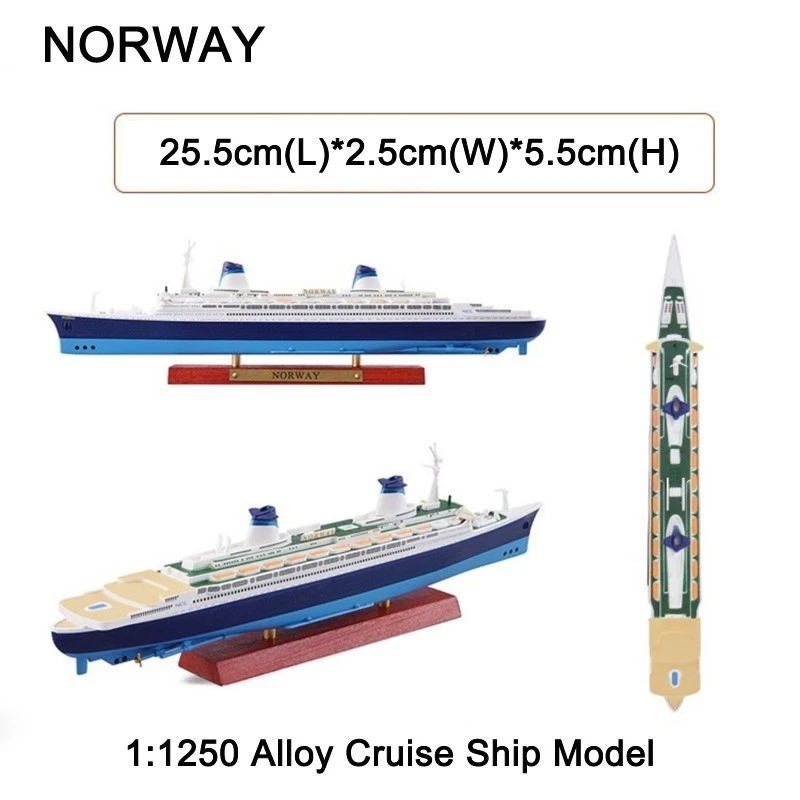 Modello di Nave 1:1250 in Lega Metallica - SS NORWAY, Transatlantico Collezione - Immagine 2 di 4