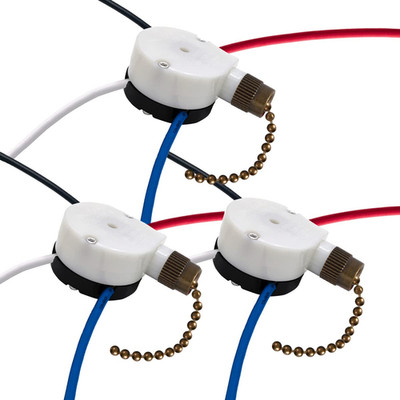 Ceiling Fan Switch Zing Ear ZE-208S E89885 3 Speed 4 Wire Fan Switch Pull Chain