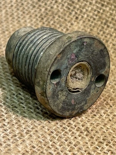 Excellent Dug Civil War CS Artillery Cannonball Paper Time Fuse Adapter NICE