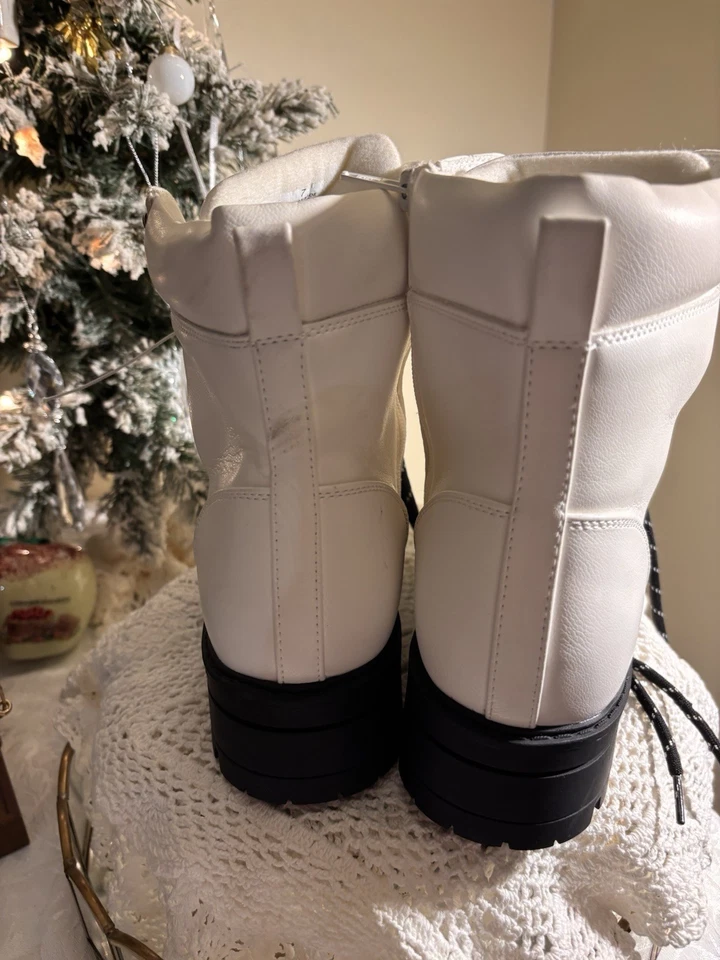 Botas blancas Sugar And Jade imitación cuero negras botas con cordones niñas jóvenes 7 Foto 3 de 4