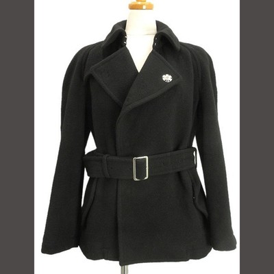 USED BLACK COMME DES GARCONS WOOL HALF COAT XS JACKET TRENCH USED BLACK COMME DES GARCONS WOOL HALF COAT XS JACKET TRENCH