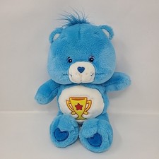 Care Bears 2003 Champ Bear Blue Championship Trophy Plush 13" Stuffed Animal Toy