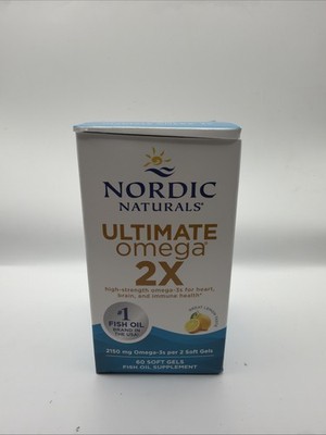 60 SOFT GELS NORDIC NATURALS ULTIMATE OMEGA 2X LEMON EXP 06/28