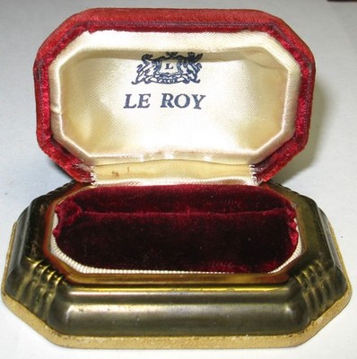 Vintage LeRoy s Jewelers Box   Los Angeles Art Deco, Presentation, Double Ring